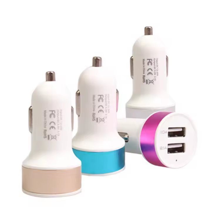 5V 2 A Mobile Phone Electric Accessory Battery Portable Usb 2 Port Car Charger for Smartphones