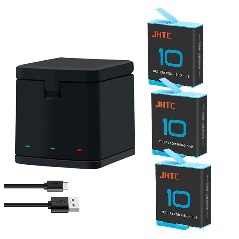JHTC 1800mah Battery For Gopro Hero 9 Black Batteries Charger for Gopro Hero 10 11 12 Sports Camera Accessories