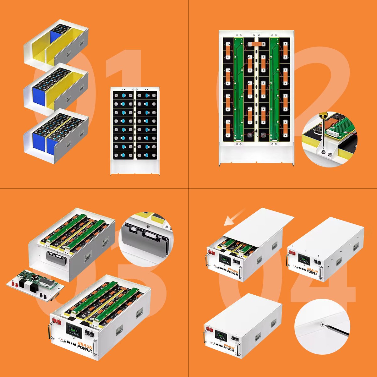 DIY 16S 280 Ah 302Ah 304Ah 320Ah 48V Lifepo4 Battery Box Pro DIY Kit JK PB2A16S20P inverter BMS box