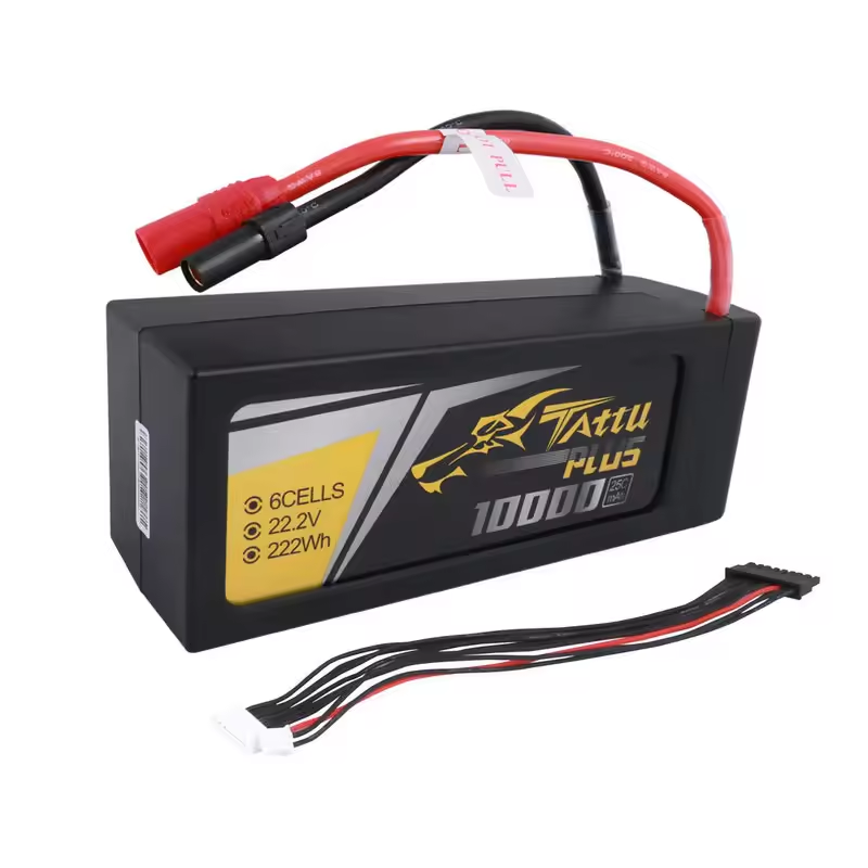 TATTU PLUS 10000mAh 22.2V 25C 6S1P Intelligent Battery FPV Drone Max Smart RC Lipo Battery With AS150 Plug Connector