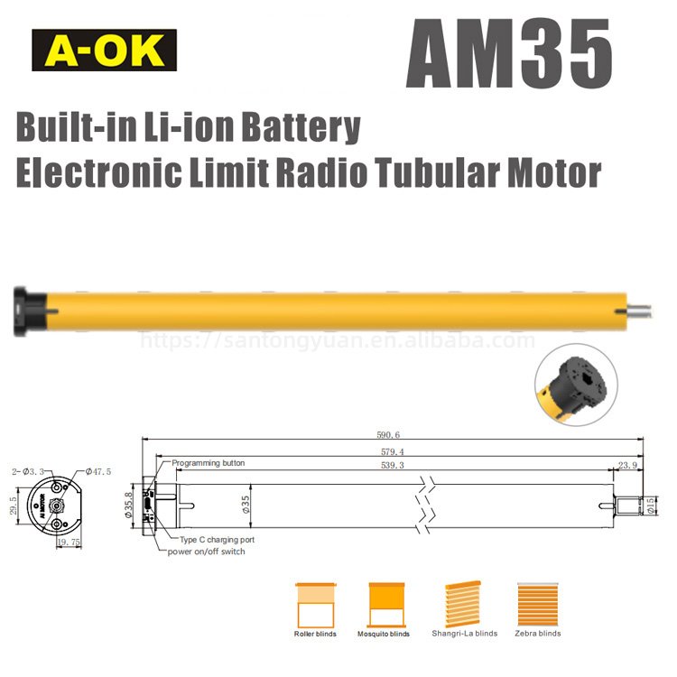 A-OK AM35-ES Class 2 Battery Charger Smart product curtain opener LEU Roller blinds Accessories