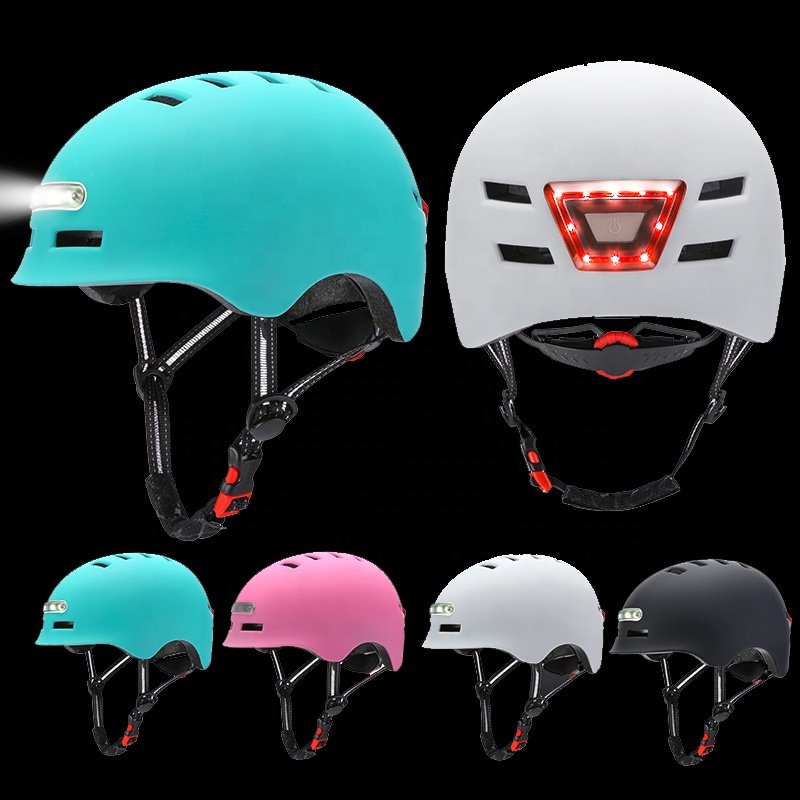 LED Lights Smart Helmet Electric Bike e-Scooter Accessories Skateboard mtb Adult Front and Rear Bicycle helmet