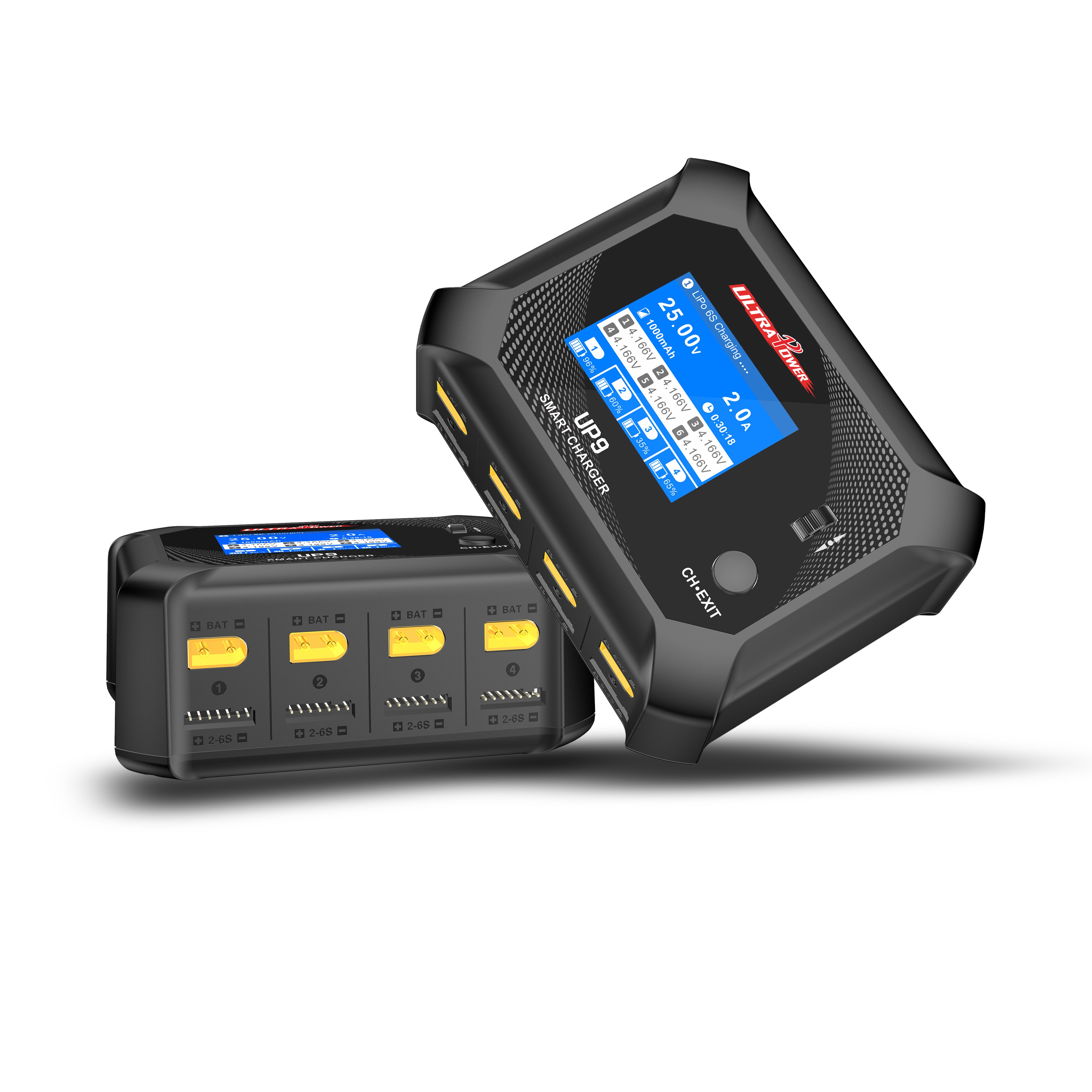 Hot Selling Ultra Power UP9 4 Ports AC100W 4*5A 1-6S LiPo Drones Accessories Lithium RC Car Battery Charger For RC Motorbike