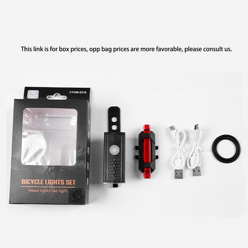 Wholesale USB LED Mountain Bike Lights Front and Back Headlamp Lamp Flashlight Cycling Safety Warning Light Bicycle Led Light