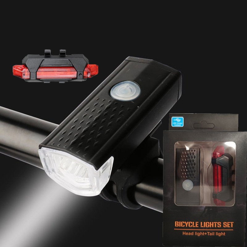 Wholesale USB LED Mountain Bike Lights Front and Back Headlamp Lamp Flashlight Cycling Safety Warning Light Bicycle Led Light