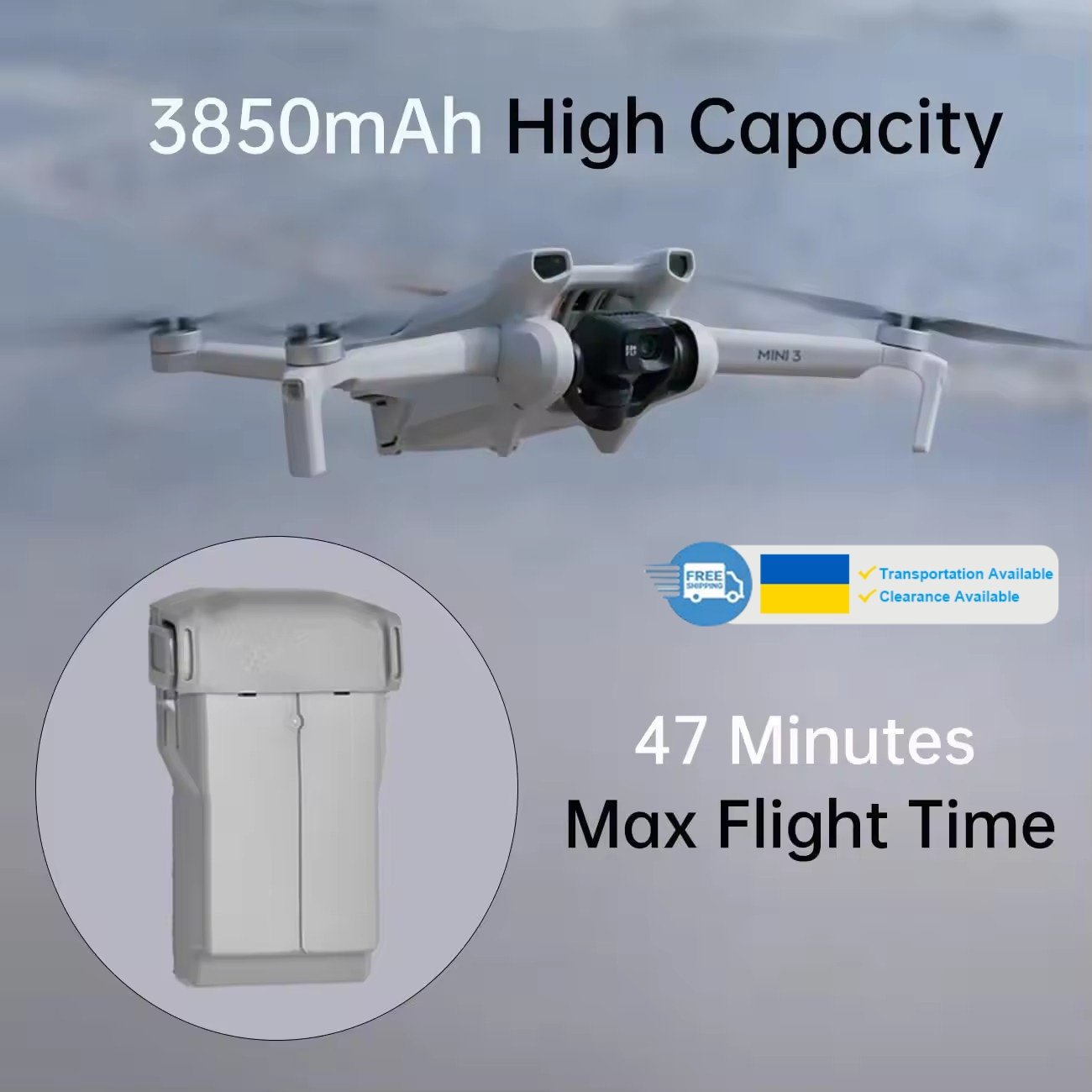 Mini 4 Pro Drone Battery with Mini3 3850mAh Battery Charger Accessory for Dji Mini 3 Pro and Mini 4Pro Series