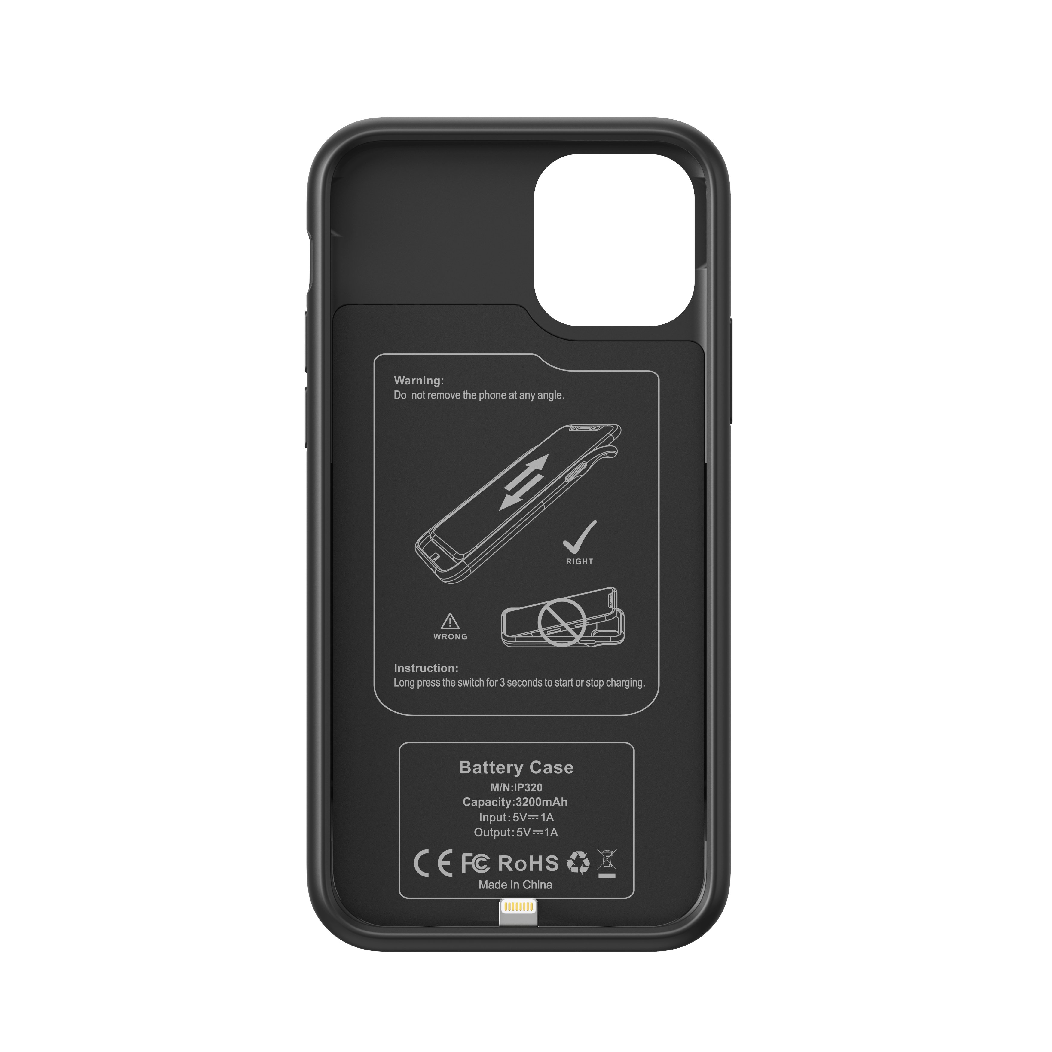 Hot Selling Battery Case Rechargeable Batteries Portable Power Bank Phone Case 4500mah Back Clip Phone Case for Iphone 13/12 JHC