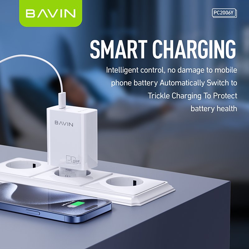 BAVIN high quality PC2006Y pd 25w plug eu usb c wall phones accessories charge head fast charging charger