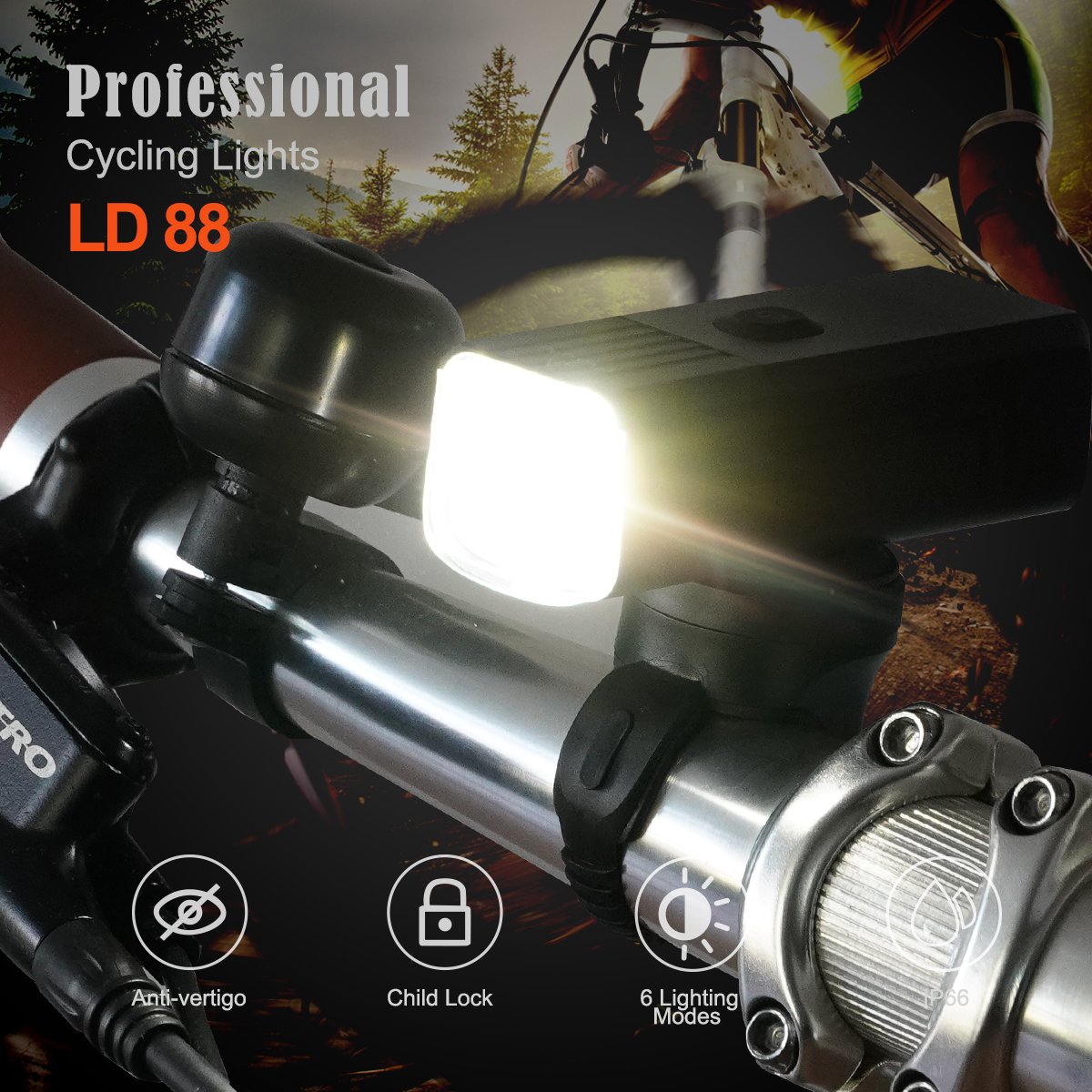 800 Lumen High Brightness Rechargeable Bike Light Waterproof LED Bicycle Front Light Headlight For Bike Bicycle Accessories