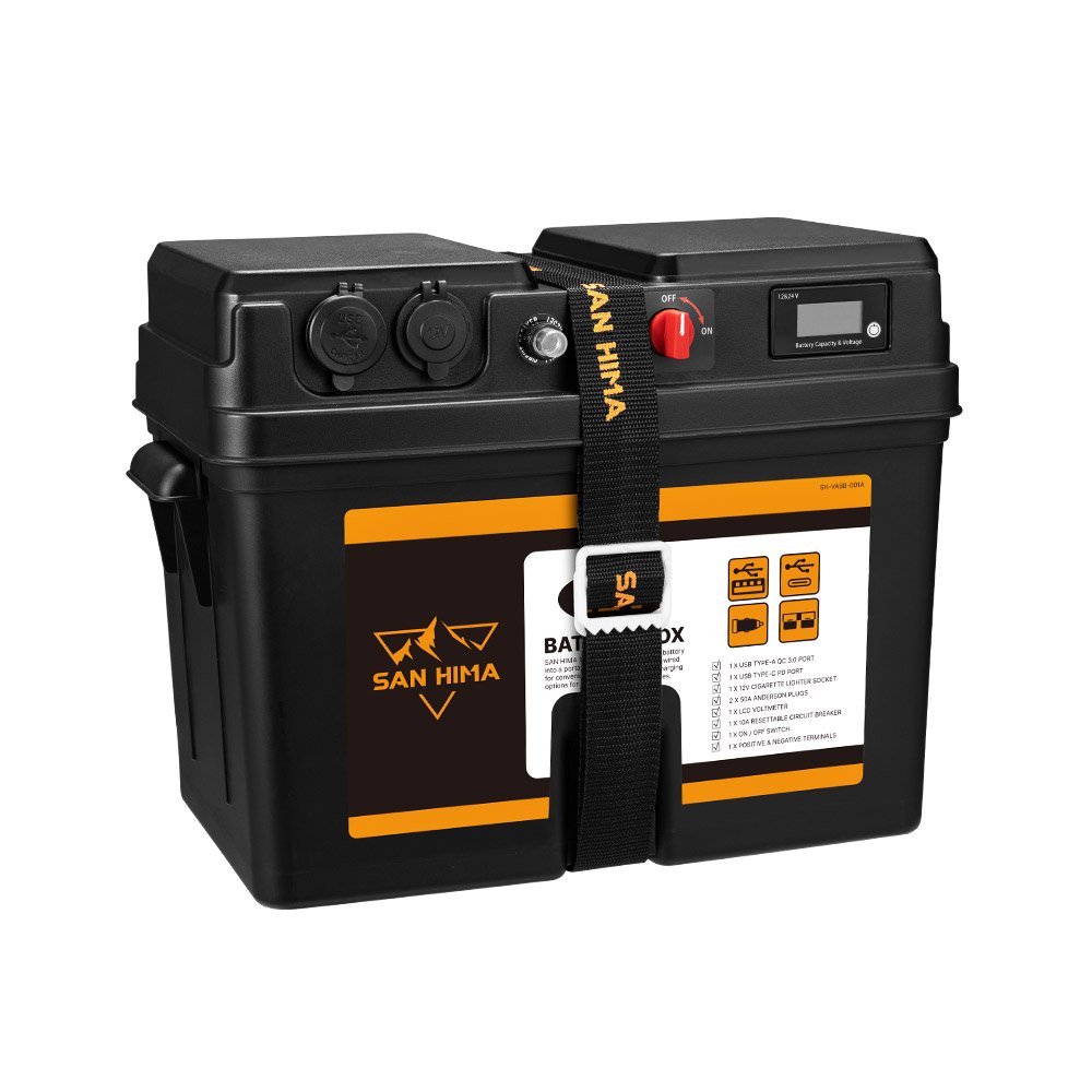 SAN HIMA Replacement Empty Plastic DIY 12V Lfp Lifepo4 Battery Box Lithium Battery Case With QC3.0 Port