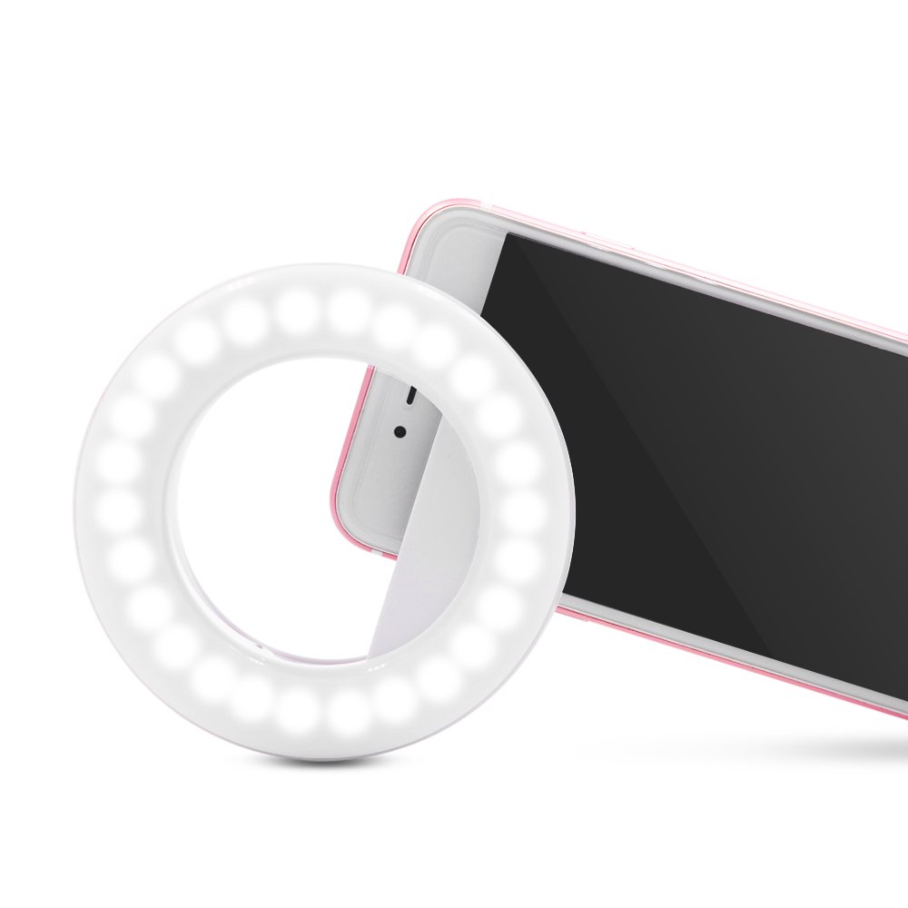 USB rechargeable clip on dimmable tiktok led camera phone accessories fill selfie photographic lighting