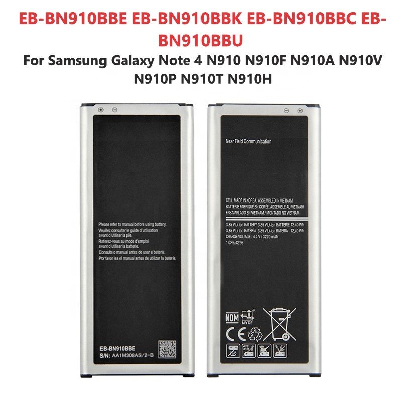 smartphone accessories! Factory OEM battery EB-BN910BBE for Samsung Galaxy Note 4 Note4 batteries N9100 N910A N910U N910F N910H