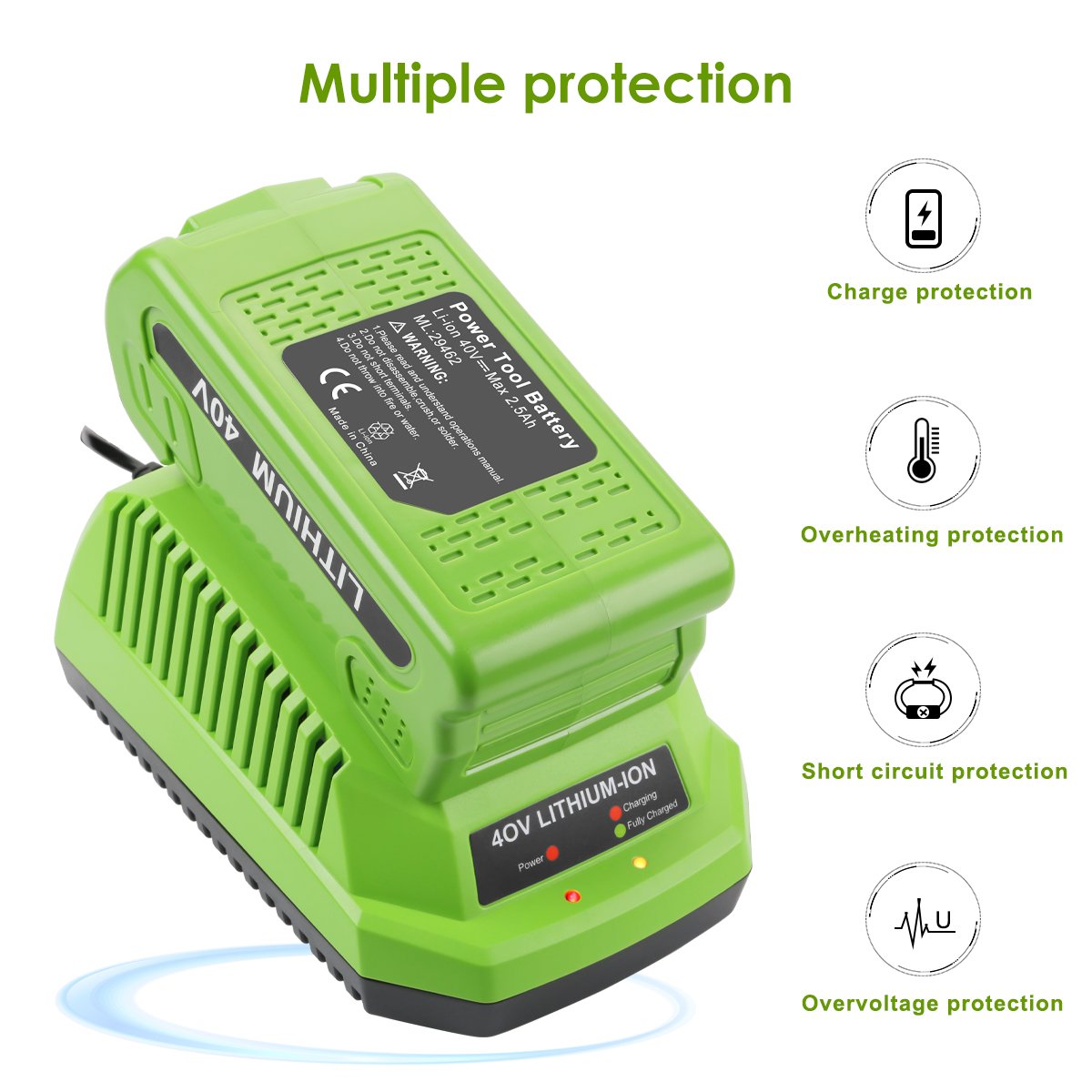 Efficient Replacement for Greenwo-rks 40V Genuine Lithium-Ion Battery Charger DIY Grade for Home Use
