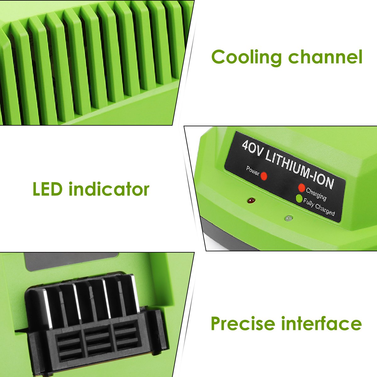 Efficient Replacement for Greenwo-rks 40V Genuine Lithium-Ion Battery Charger DIY Grade for Home Use