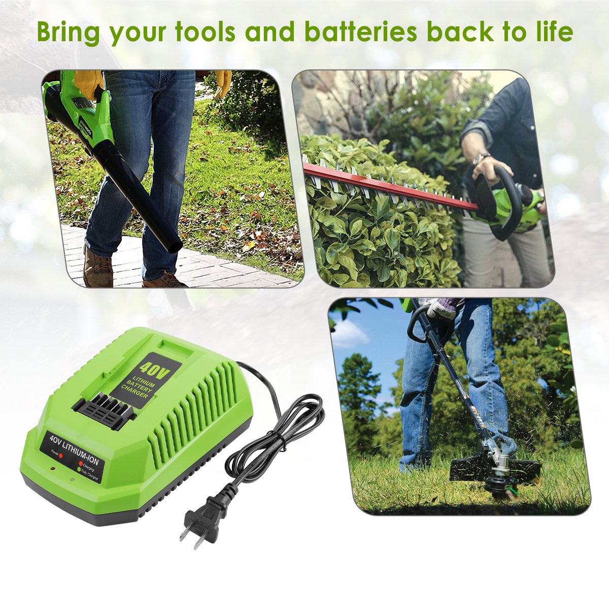 Efficient Replacement for Greenwo-rks 40V Genuine Lithium-Ion Battery Charger DIY Grade for Home Use
