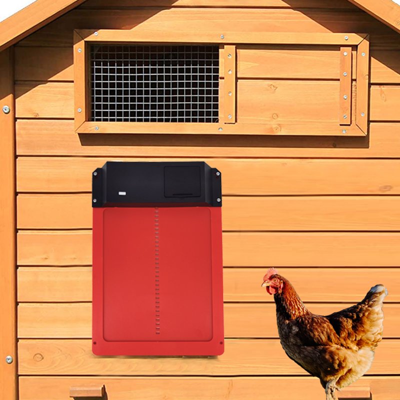 Automatic Chicken Coop Door Auto Chicken Door Opener Accessories Chickens Light Sensing Waterproof Upgraded Battery Powered