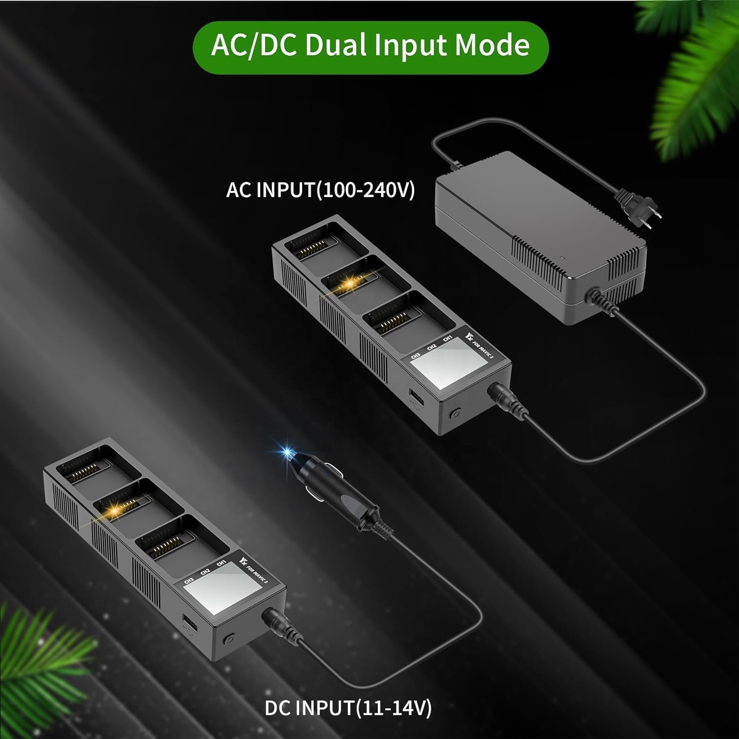 Multi function Drone Charger Parallel Charing hub with Storage Charge for DJI Mavic 3 Pro/Classic/Cine Drone Accessories