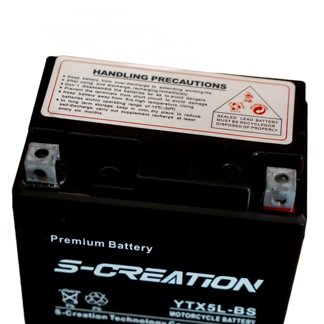 YTX5L-BS 12V5AH Lead-acid AGM Battery Electronic Accessories Wholesale Rechargeable Motorcycle Battery