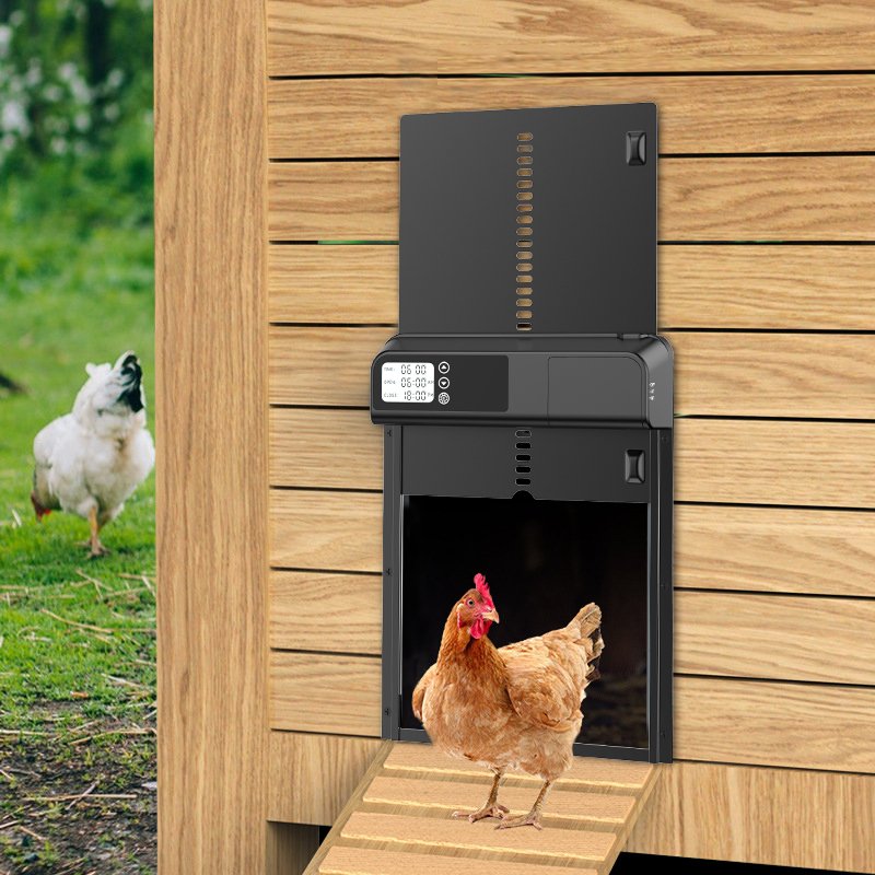 6.7 Automatic Chicken Coop Door Chicken Door with Timer Battery Powered Auto Door Opener of Full Aluminum Predator-Proof for Chi
