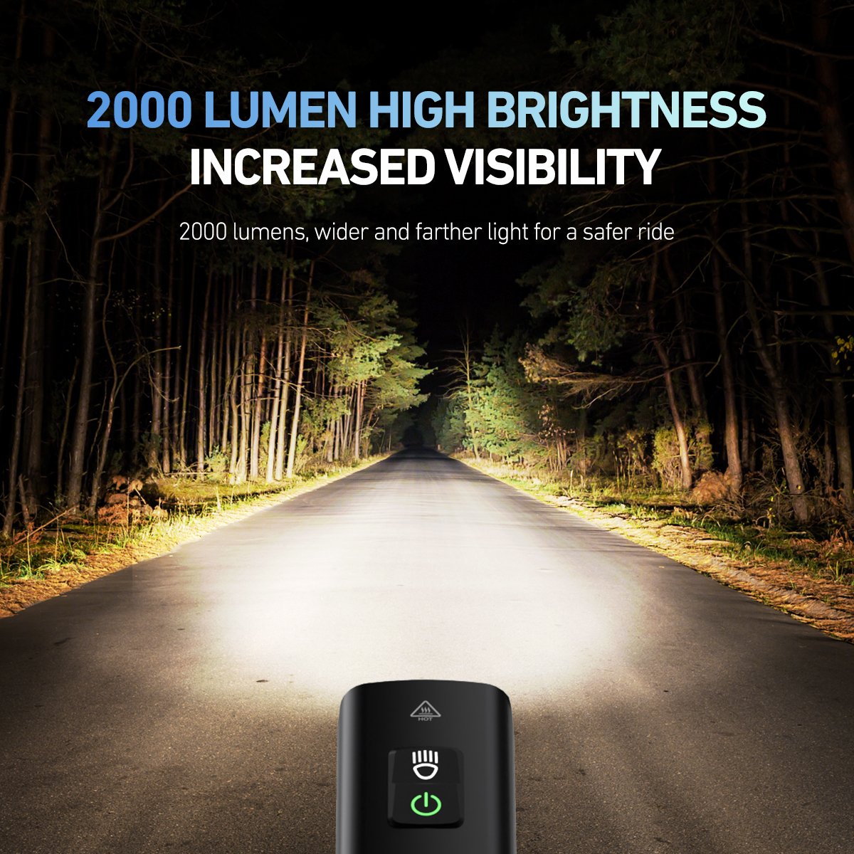 CYCLAMI 2000 Lumen LED Bike Light Front Type-C USB Rechargeable Lamp Cycling Headlight Mountain Road Bike Accessories