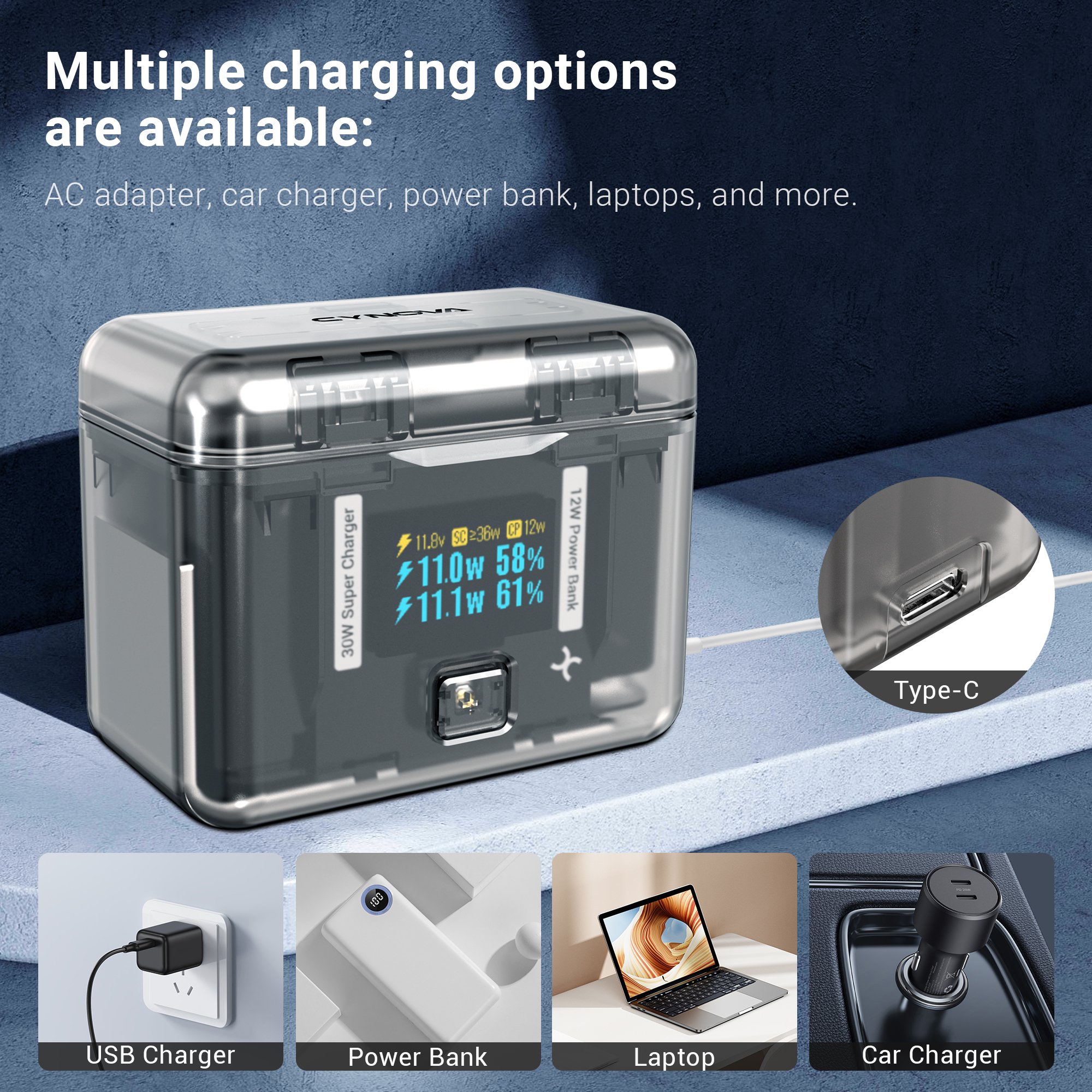 Insta360 X4 Battery Charger Case Dual batteries Charger Box with Micro SD Card Storage for Insta360 X4 Accessories
