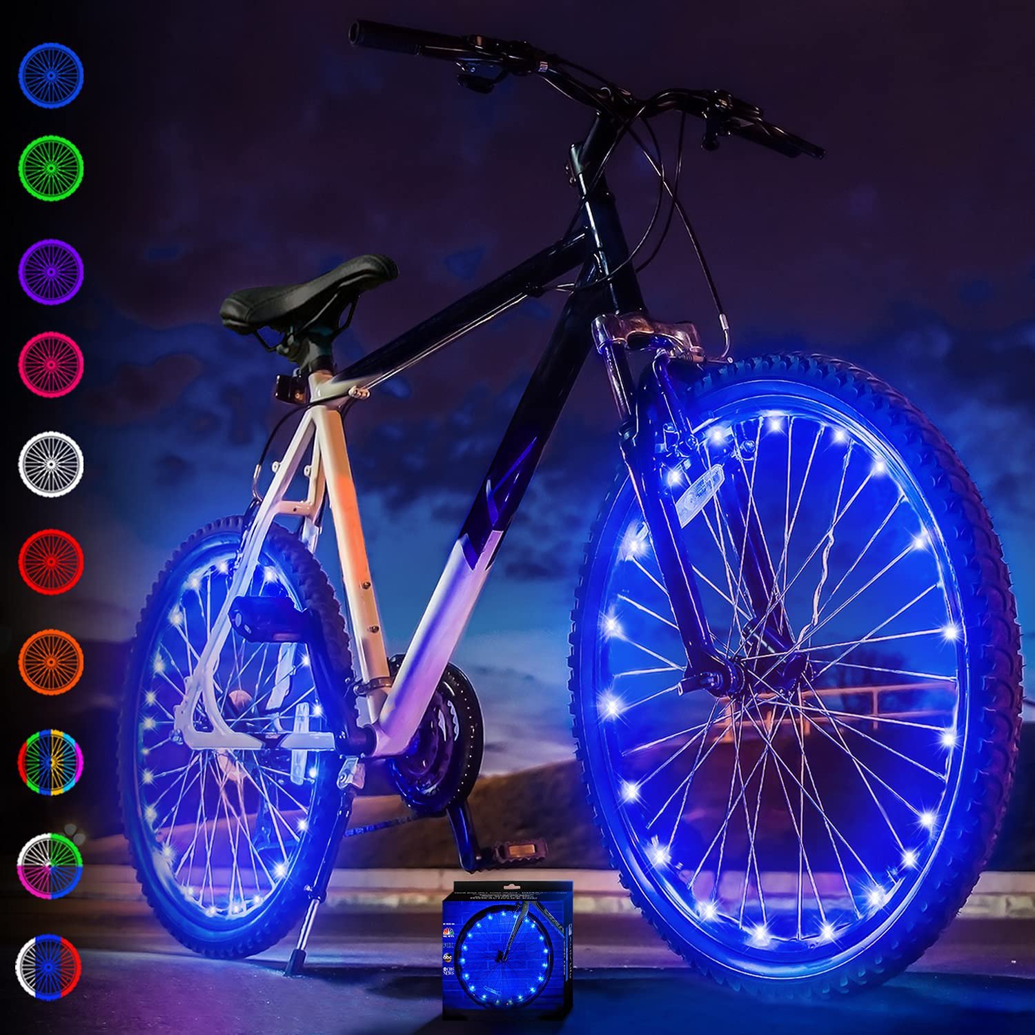 New Image Cycling Spoke Bike Lighting Bicycle Accessories 2M 20 LED Bicycle Lights Safety Warning Bicycle Wheel Light