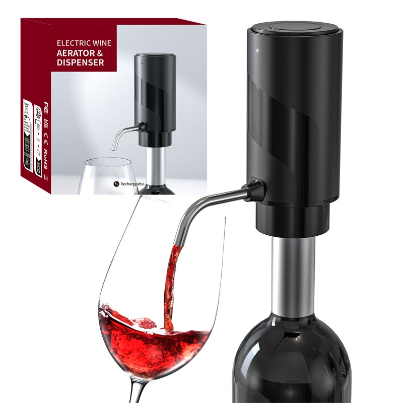 Rechargeable Battery Automatic Electrical Metal Bottle Opener USB Decanter Smart Dispenser Pourer Electric Wine Aerator