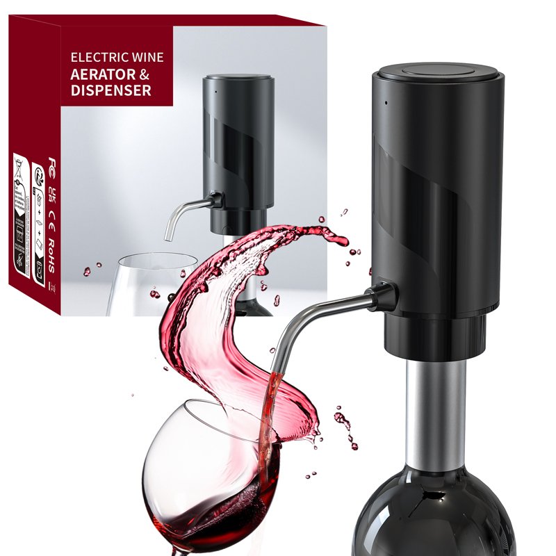 Rechargeable Battery Automatic Electrical Metal Bottle Opener USB Decanter Smart Dispenser Pourer Electric Wine Aerator