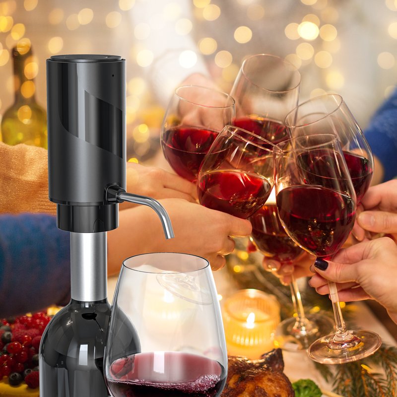 Rechargeable Battery Automatic Electrical Metal Bottle Opener USB Decanter Smart Dispenser Pourer Electric Wine Aerator