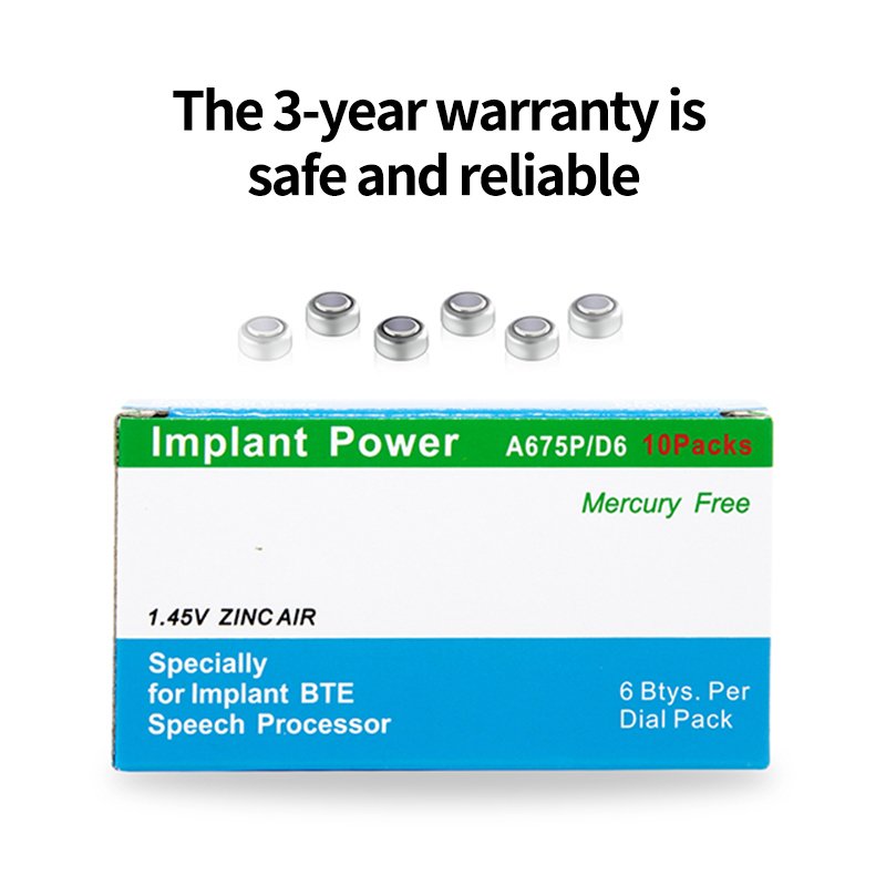 China Zeni Power High Power Durability Cochlear Implant Cell A675P Hearing Aid Batteries Accessories