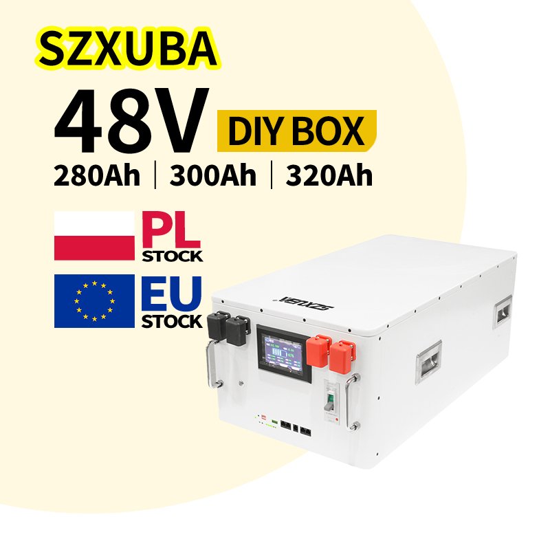 SZXUBA PL instock DIY JK 200A BMS LifePo4 Metal Battery Case 48V 3.2V 280Ah 300Ah Battery Box For Solar Storage Battery