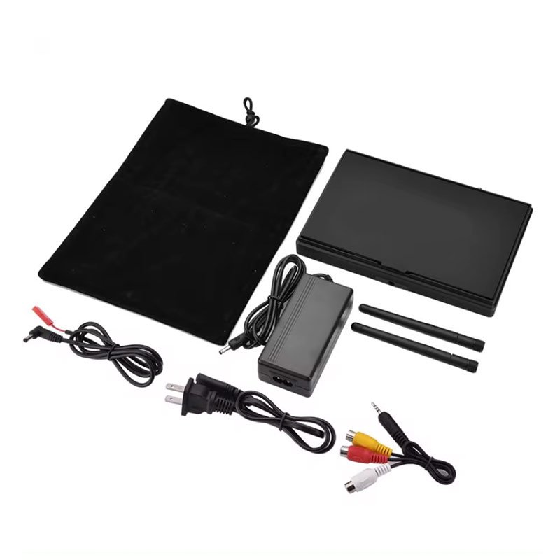 LCD5802D 7-Inch LCD Screen FPV Monitor with 40 Channels and Built-in DVR Battery Accessory for FPV Multicopter 5.8GHz