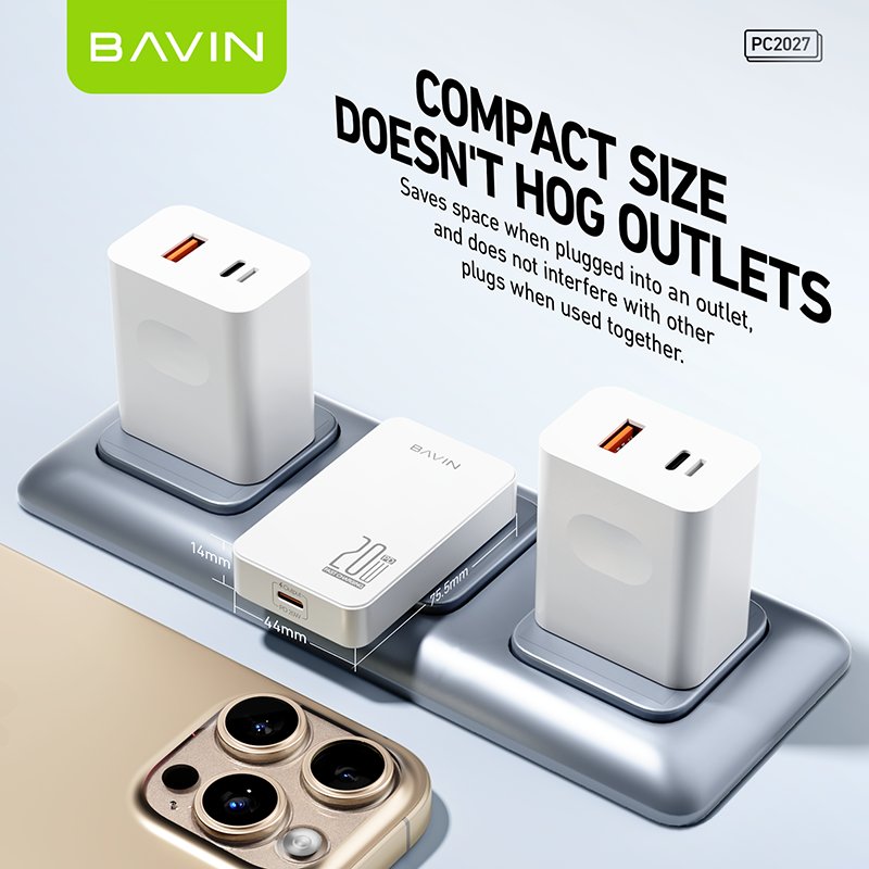 BAVIN PC2027 PD 20w thin light type c compact size mobile phone fast wall charger with charging cable