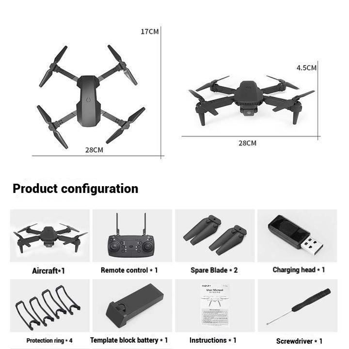 Stock Now! E88 HD 4K Dual Camera Drone Foldable RC Quadcopter Gift Toy with Wide Angle Wifi Electric Power Source Plastic Kids
