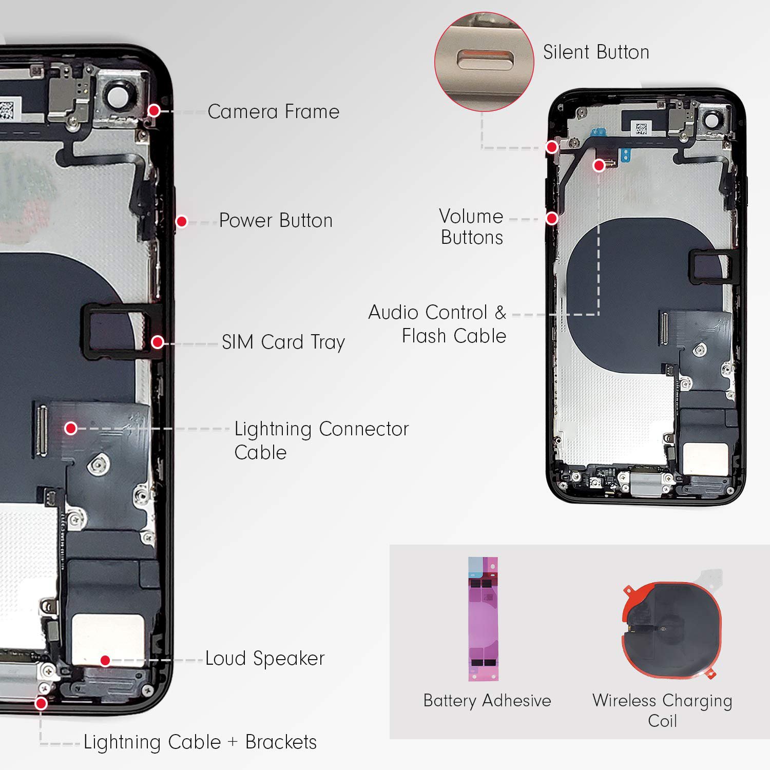 Accessories Wholesale For Iphone Xs High Quality Battery Back Cover Housing Replacement For Iphone Series Back Cover Glass