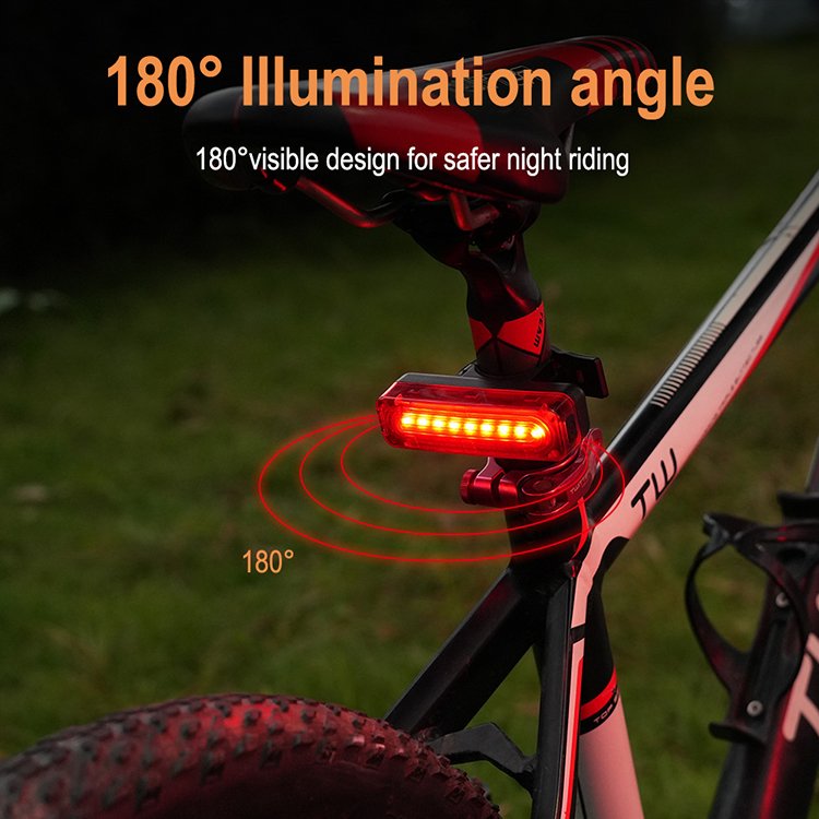 D2 Super Bright LED Bike Taillight USB Rechargeable 5 Modes IP65 Waterproof Bicycle Rear Light Accessories with Memory Function