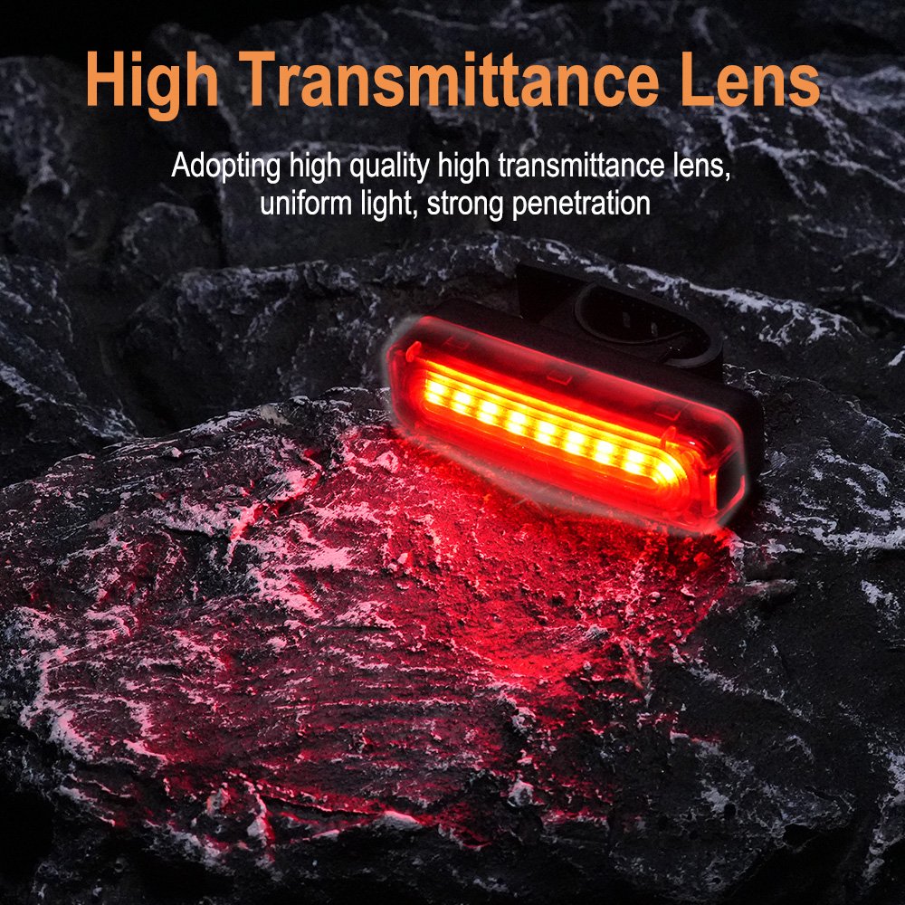D2 Super Bright LED Bike Taillight USB Rechargeable 5 Modes IP65 Waterproof Bicycle Rear Light Accessories with Memory Function