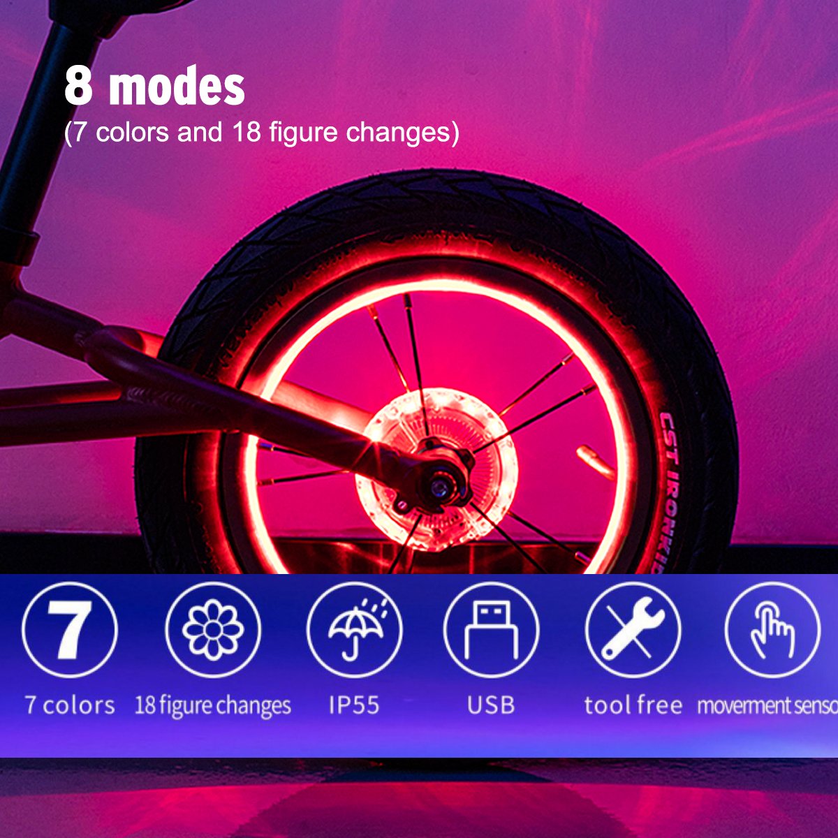 Bicycle Accessories Small Bike Hub Light Decorative Lamp Waterproof Light For Child Baby Bike