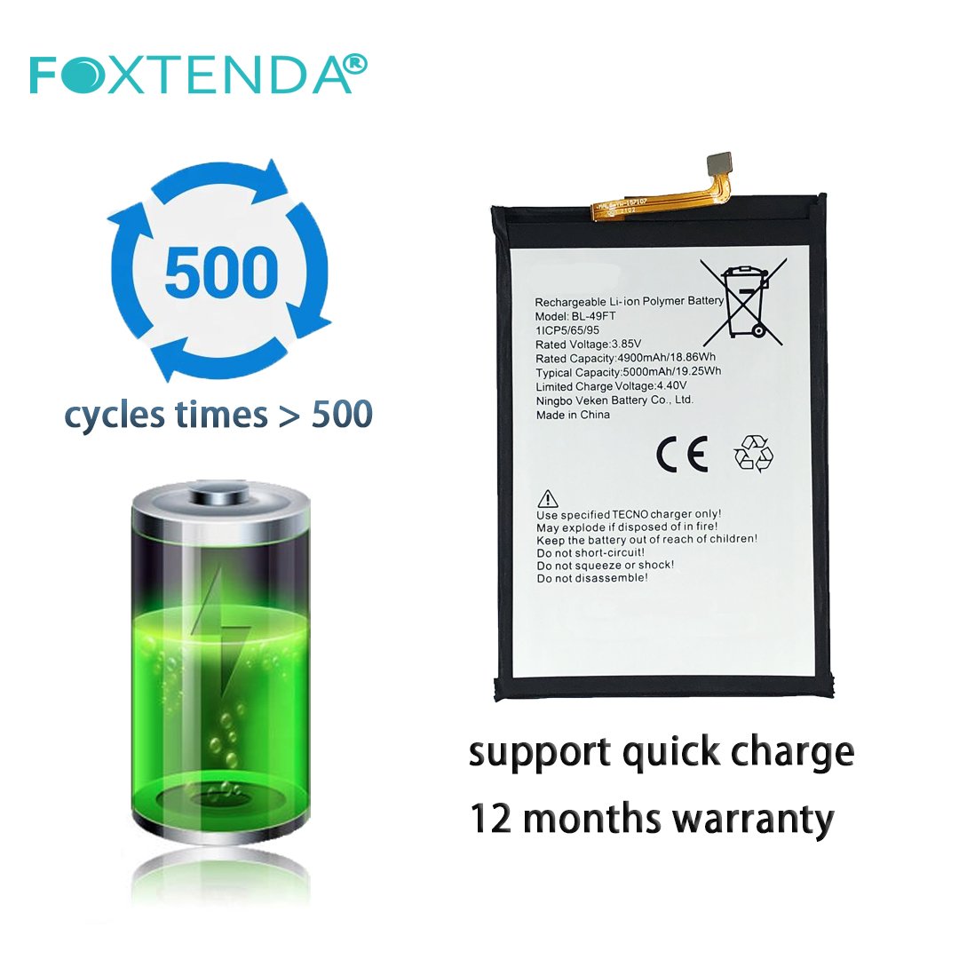 Custom Accessories Mobile Lion Battery BL-49FT 5000mah for Tecno Camon 15 Spark 5 Air Rechargeable Li-ion Polymer battery