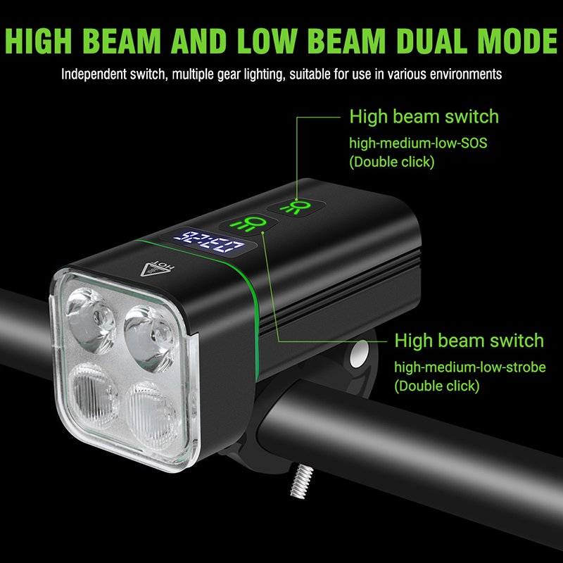 Factory 4 Pcs Outdoor Riding LED Bicycle Front Light IPX5 Waterproof Cycling Bicycle Accessories with Power Bank Bicycle Light