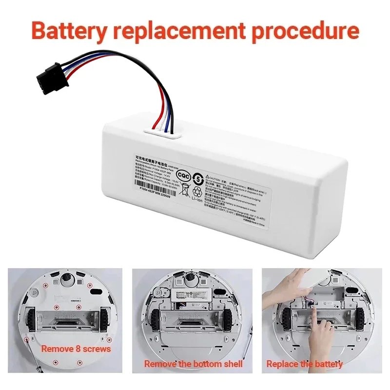 For Mijia 14.4v Sweeping and Dragging Integrated Machine 1c Sweeping Machine Stytj01zhm Robot Lithium Battery