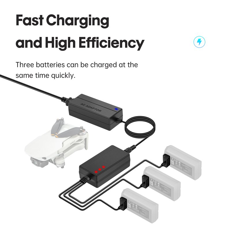 STARTRC Intelligent 3 in 1 Smart Battery Charger for DJI Mavic Mini 2 Drone Battery Charging Hub with AC Adapter Accessories