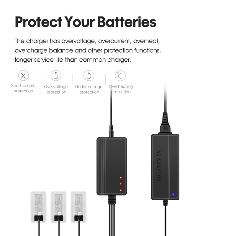 STARTRC Intelligent 3 in 1 Smart Battery Charger for DJI Mavic Mini 2 Drone Battery Charging Hub with AC Adapter Accessories
