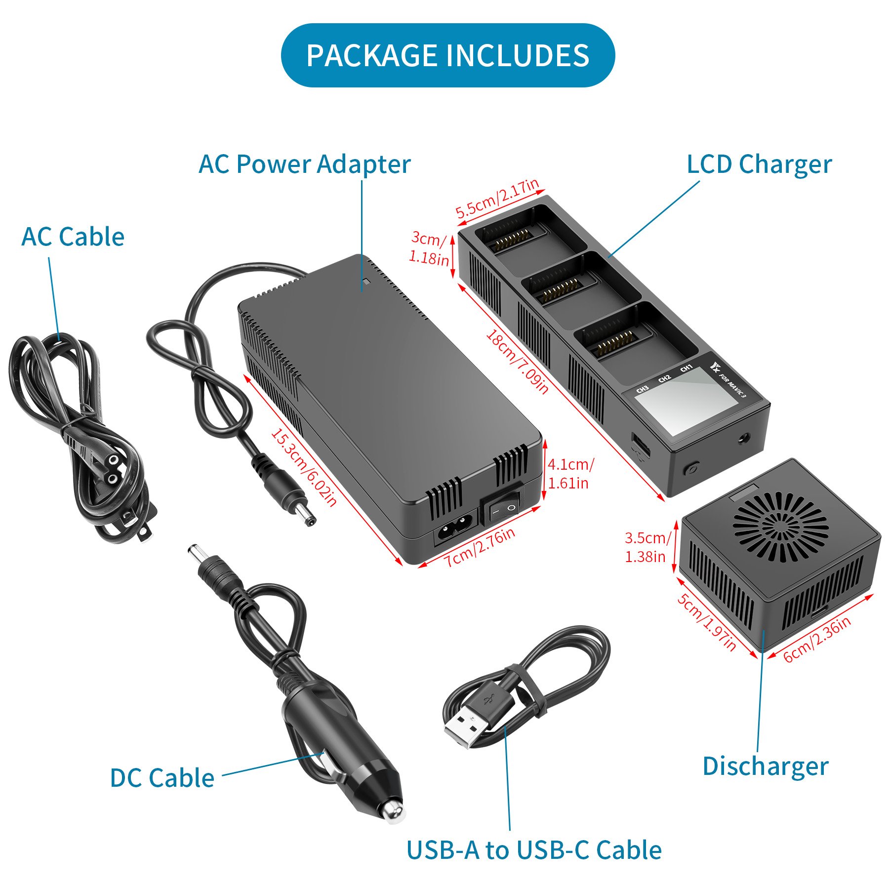 LIMI M3 Series Drone Accessory Battery Charger Adapter Simultaneously Fast Power Charge YX Multi Charging Hub for Mavic 3