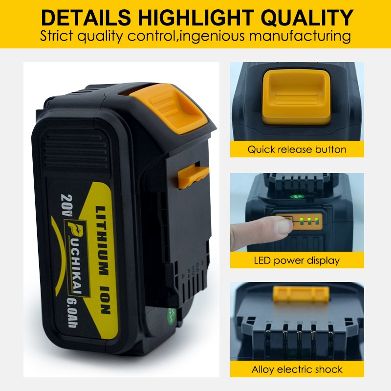 For DEWALT power tools 20V lithium battery 18V DCF880 C S391 DCB200 Power Tool Battery Accessories