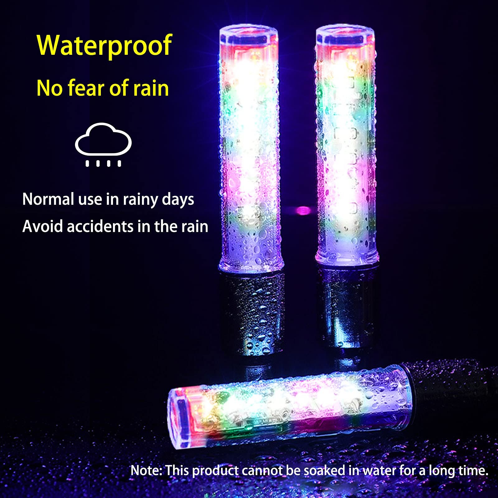 Multicolor Bike Tire Lights Waterproof Cycling Wheels Lights Motorcycle Valve Cap Spoke Neon Lamp Led Bike Wheel Lights