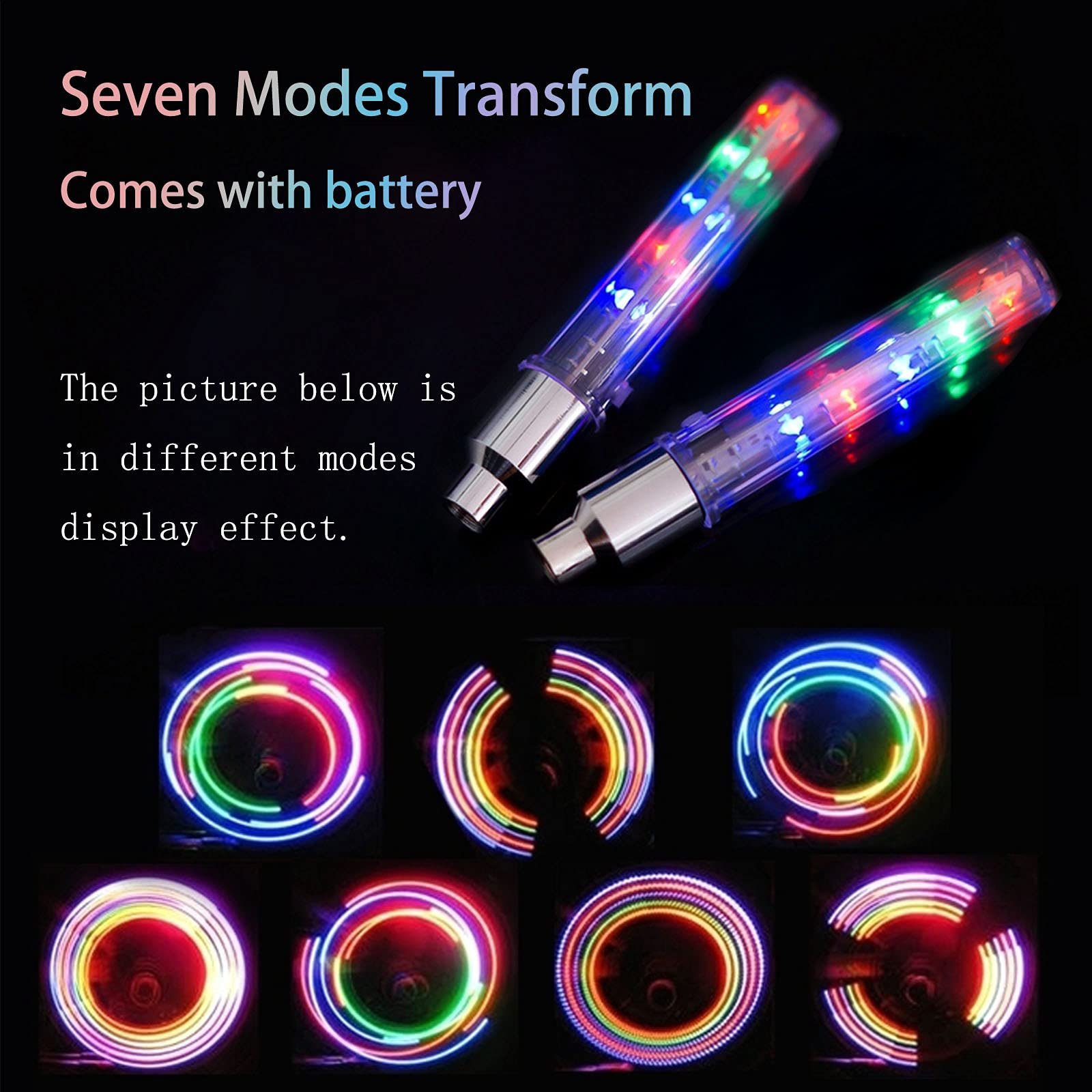 Multicolor Bike Tire Lights Waterproof Cycling Wheels Lights Motorcycle Valve Cap Spoke Neon Lamp Led Bike Wheel Lights
