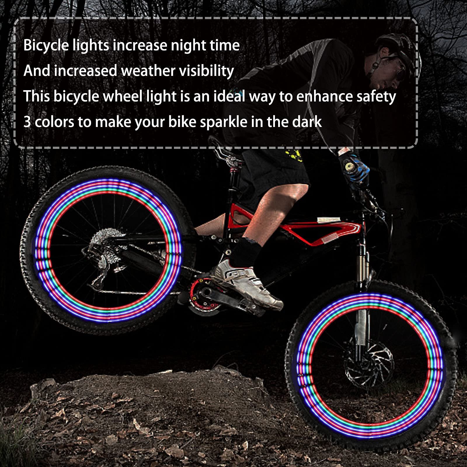 Multicolor Bike Tire Lights Waterproof Cycling Wheels Lights Motorcycle Valve Cap Spoke Neon Lamp Led Bike Wheel Lights