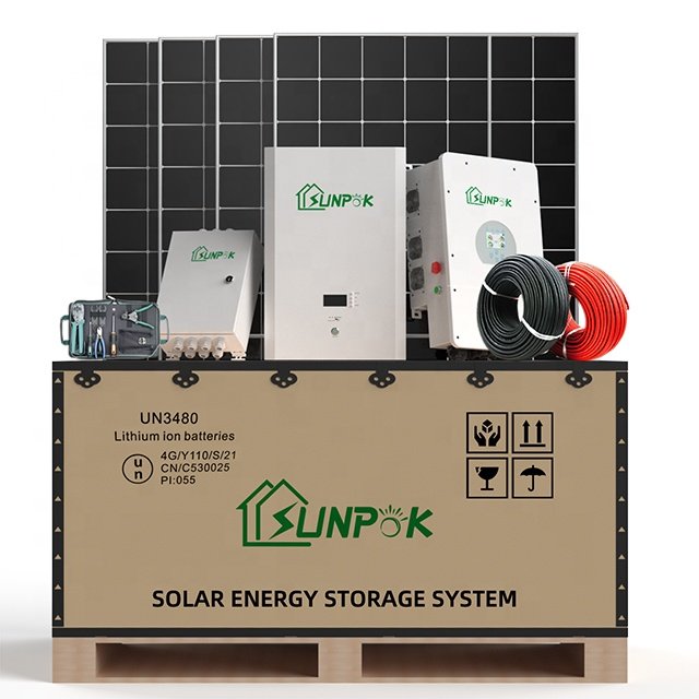 Sunpok Kit De Solares E as Baterias E Acumulador Kit Bateria Solar Con Accessories Solar Panel Kit 3kw 5kw 10kw Home 50 / 60HZ