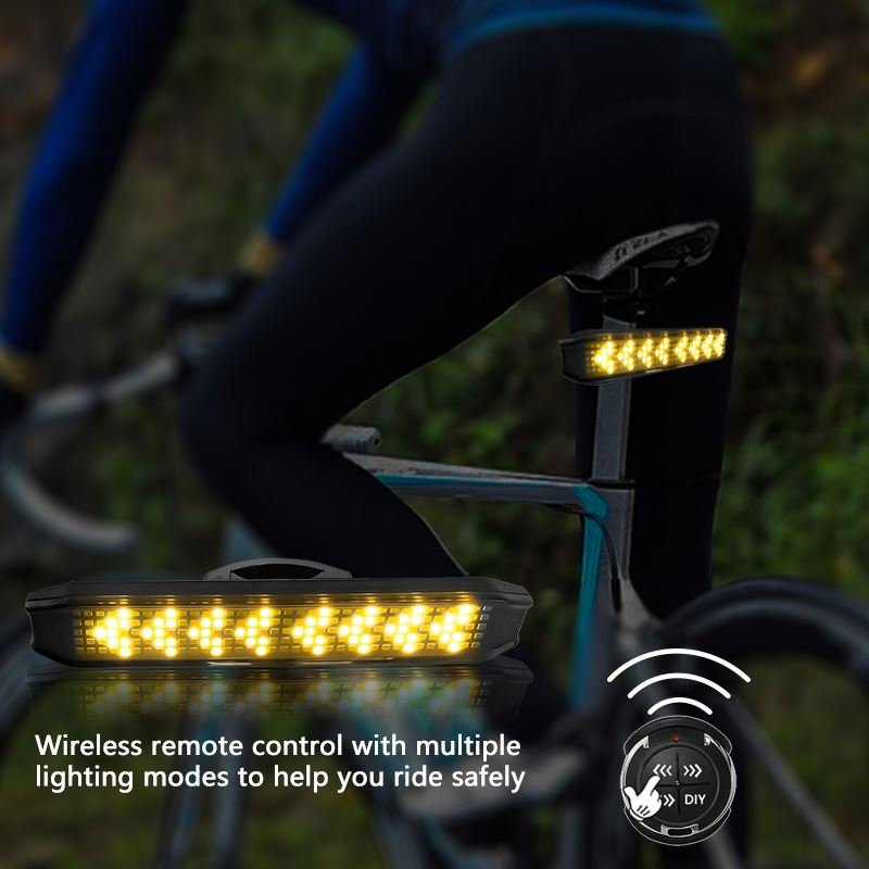 Hot Selling Bicycle Turn Signal Riding Tail Light Control Led Wireless Remote Warning Light Bicycle Accessories